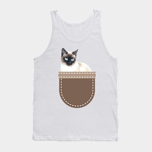 Cat in Pocket (Siamese Cat 2) Tank Top